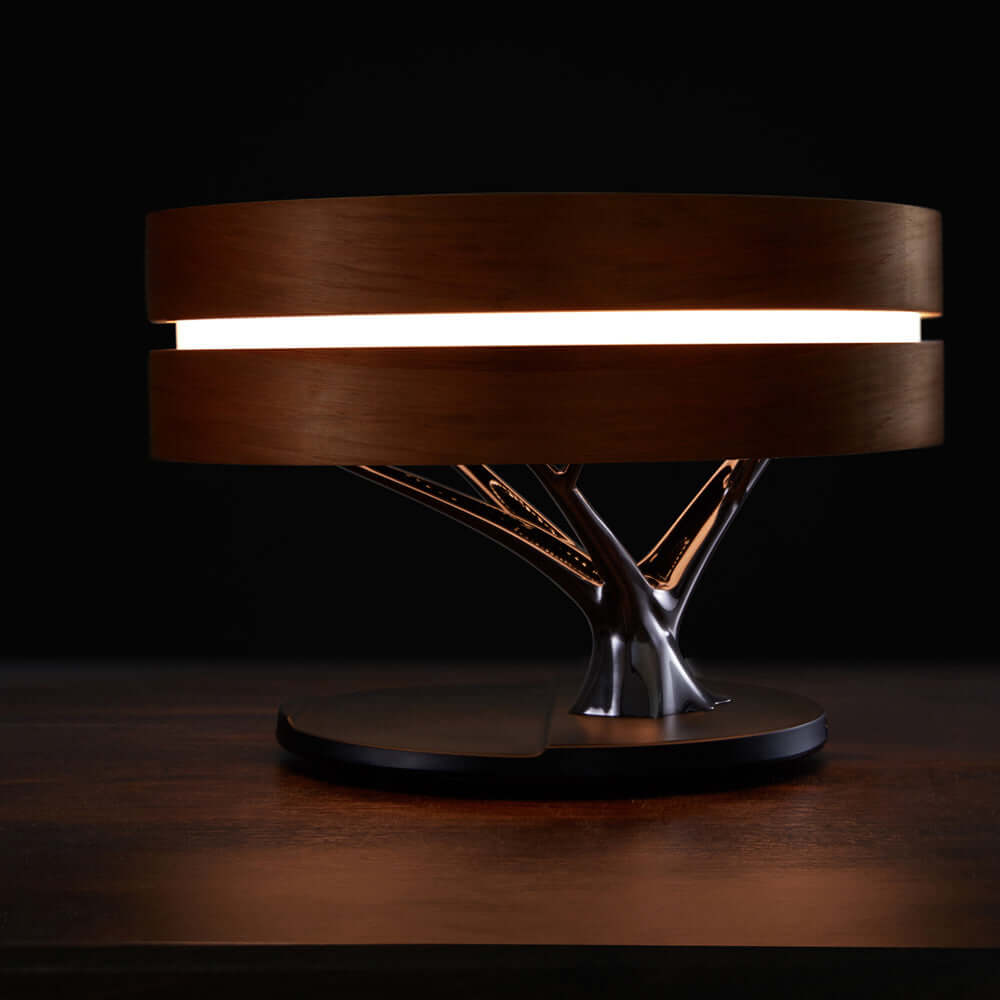 All-in-One Intelligent Desk Lamp, Music Box, and Wireless Charger - a stylish solution for workspace illumination and functionality.