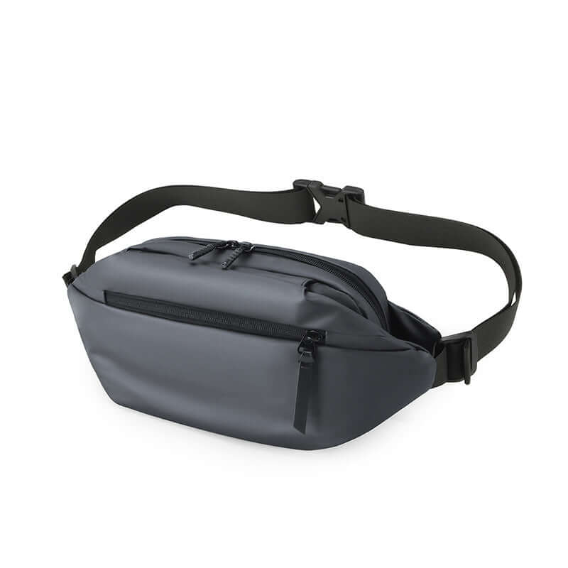 Sleek High Capacity Waist Bag made of waterproof fabric, ideal for active lifestyles, offers ample space for essentials.