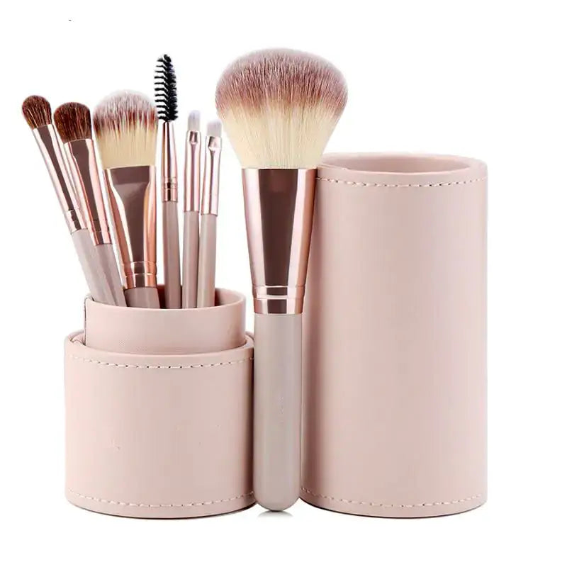 OmyBrush professional makeup brush kit with premium leather case for flawless application and seamless blending.