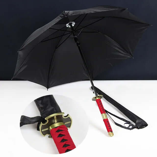 Samurai Sword Umbrella with windproof canopy and Katana-inspired handle for stylish, superior rain protection.