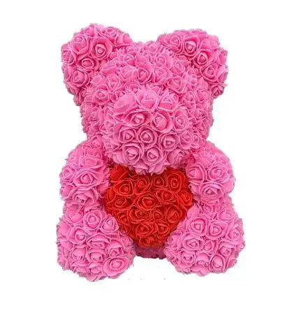 Elegant Rose Bear Heart, romantic artificial flowers, subtle fragrance, perfect for Valentine’s Day, Christmas, or appreciation.