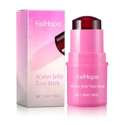 Water Jelly Tint Stick, multi-use for lips, cheeks, and eyes, moisturizing formula, long-lasting color, and skin-friendly.