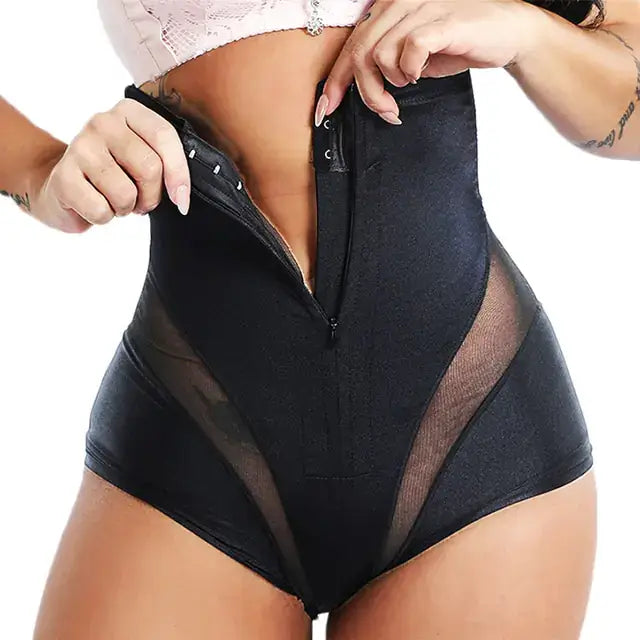 Sexy lace body shaper with zipper, contours curves, stylish lace detailing, enhances silhouette with comfort and confidence.