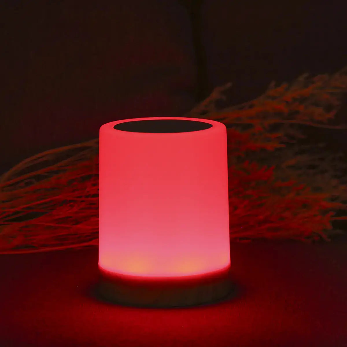 Customizable LED bedside light, multiple colors, brightness settings, built-in battery, intuitive touch controls.