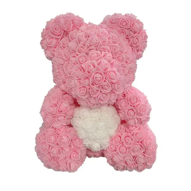 Elegant Rose Bear Heart, romantic artificial flowers, subtle fragrance, perfect for Valentine’s Day, Christmas, or appreciation.