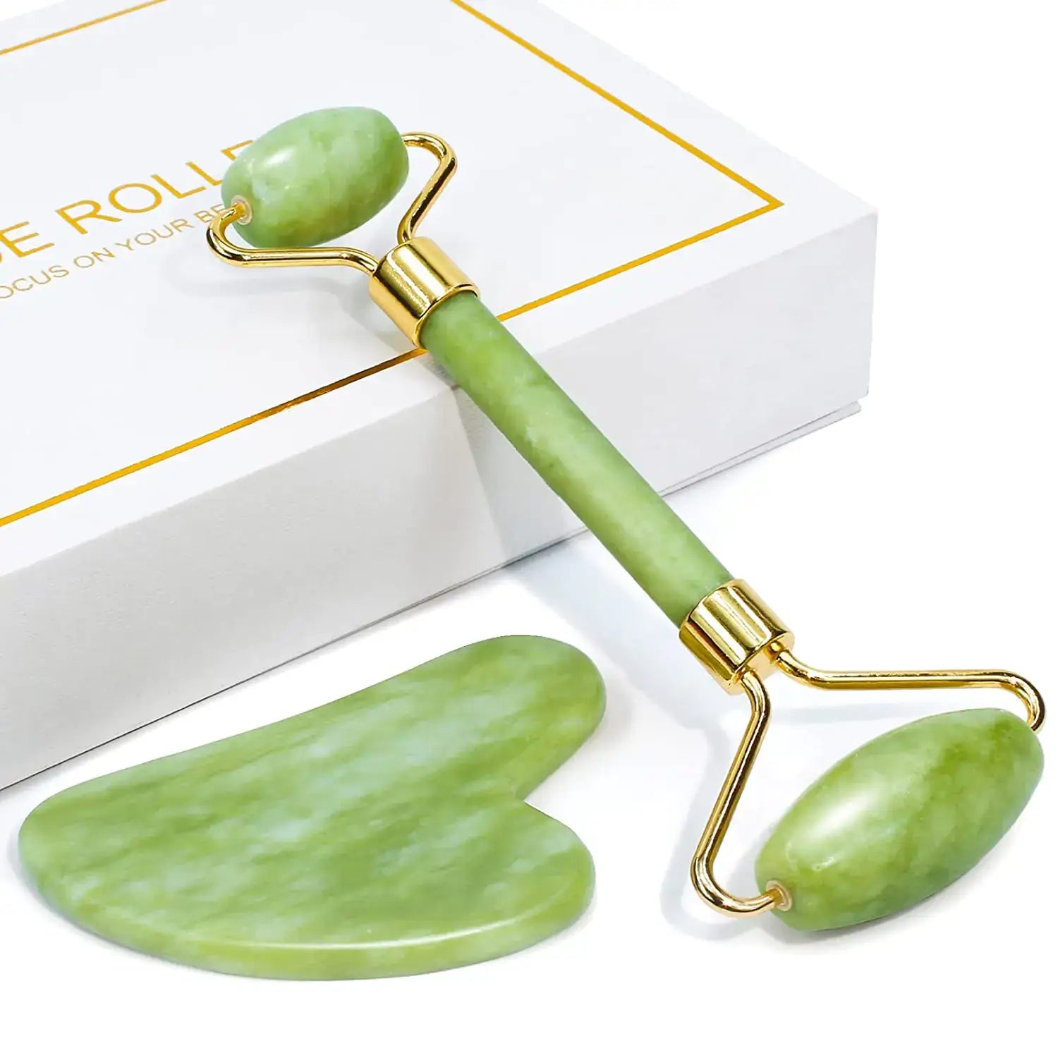 Enhance your beauty with the Beauty Jade Facial Roller. Boost circulation, reduce puffiness, anti-aging benefits for youthful skin.