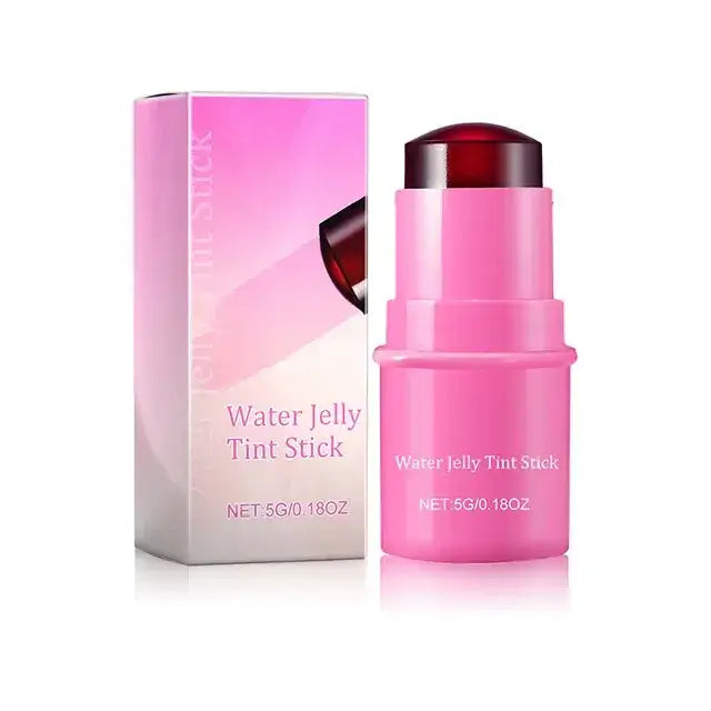 Water Jelly Tint Stick, multi-use for lips, cheeks, and eyes, moisturizing formula, long-lasting color, and skin-friendly.