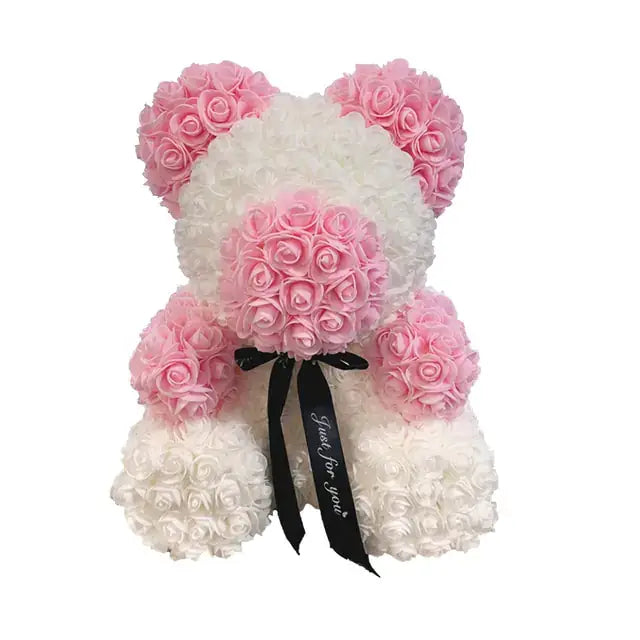 Elegant Rose Bear Heart, romantic artificial flowers, subtle fragrance, perfect for Valentine’s Day, Christmas, or appreciation.