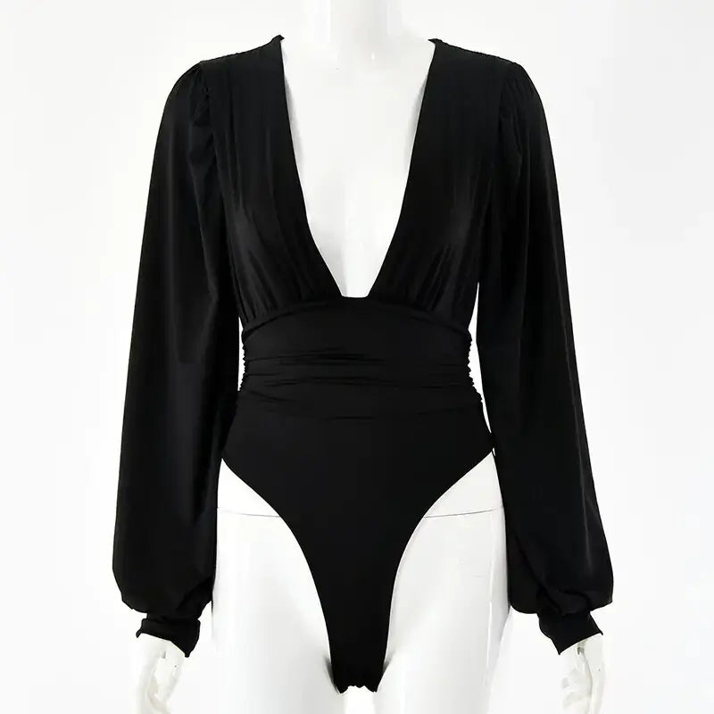 Women's sexy fashion bodysuit, sleek design, flattering fit, versatile for day or night, accentuates curves with comfort and sophistication.