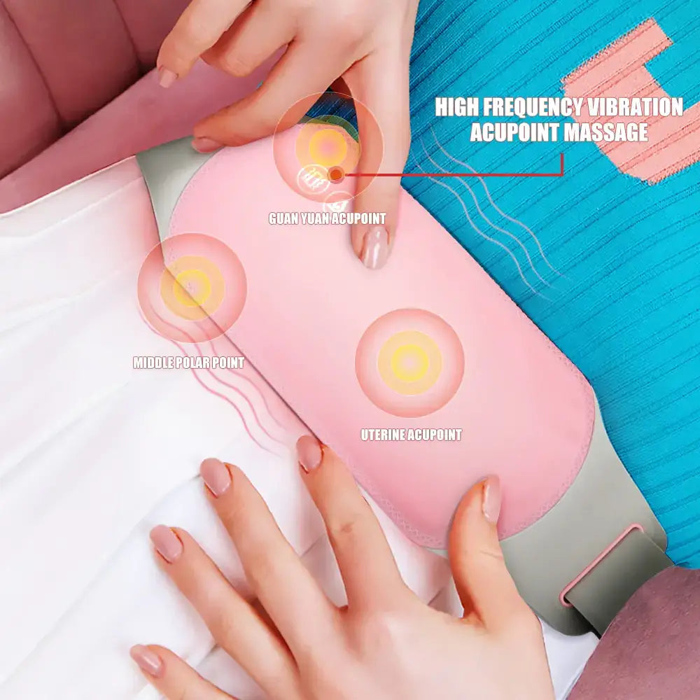 Menstrual Heating Pad provides soothing relief with hot compress massage for cramps, targeting belly and back areas.