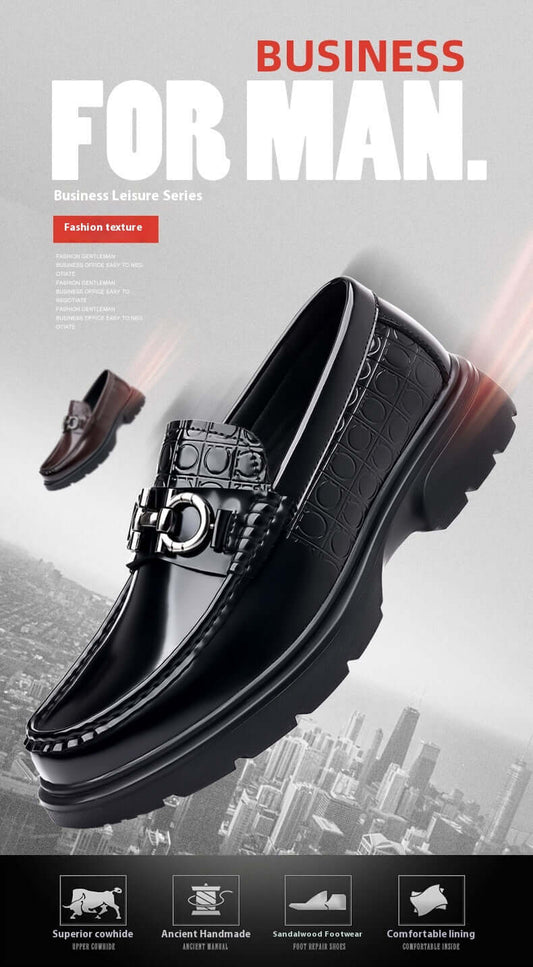 Stylish black patent leather loafers for men with slip-on convenience, featuring a shiny finish, perfect for business attire.