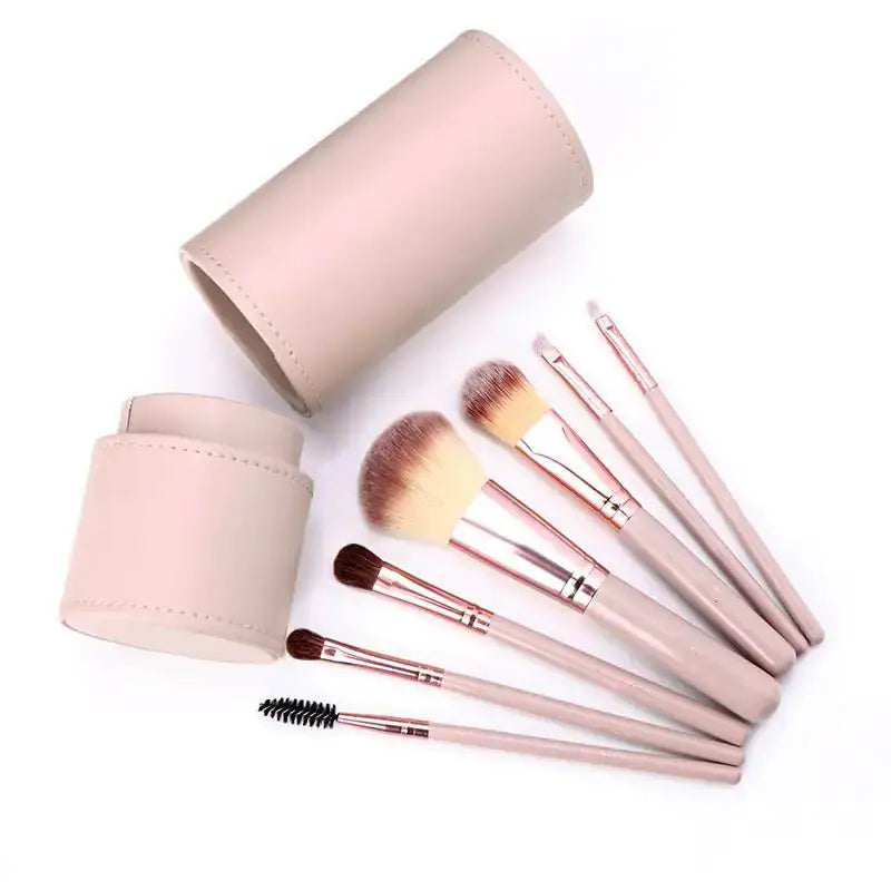 OmyBrush professional makeup brush kit with premium leather case for flawless application and seamless blending.