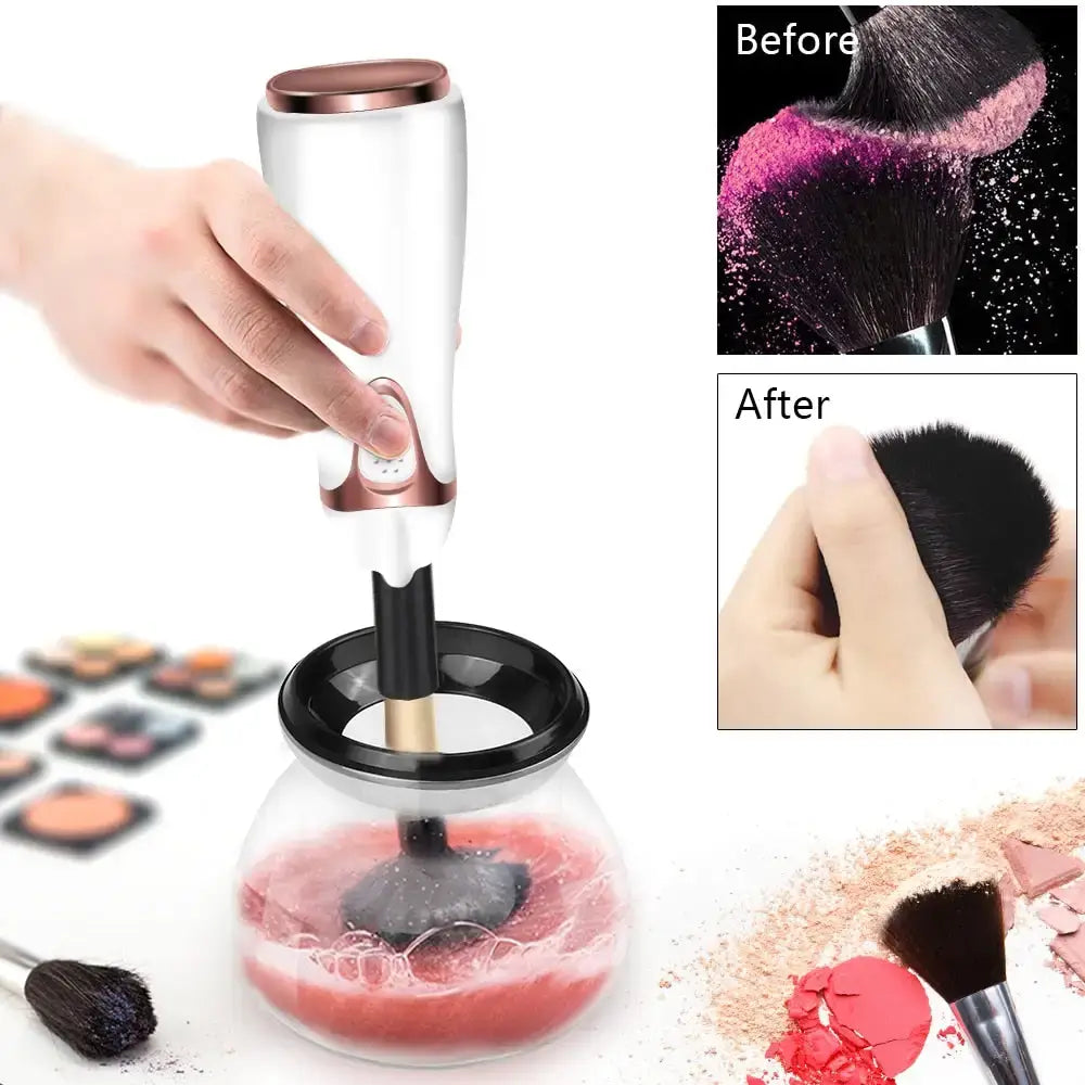 Automatic makeup brush cleaner & dryer for hygienic, professional-level cleaning. Simplifies beauty routine & extends brush lifespan.