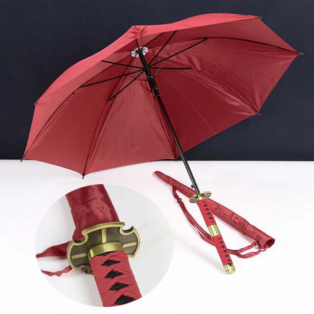 Samurai Sword Umbrella with windproof canopy and Katana-inspired handle for stylish, superior rain protection.