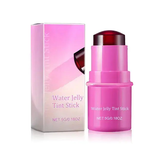 Water Jelly Tint Stick, multi-use for lips, cheeks, and eyes, moisturizing formula, long-lasting color, and skin-friendly.