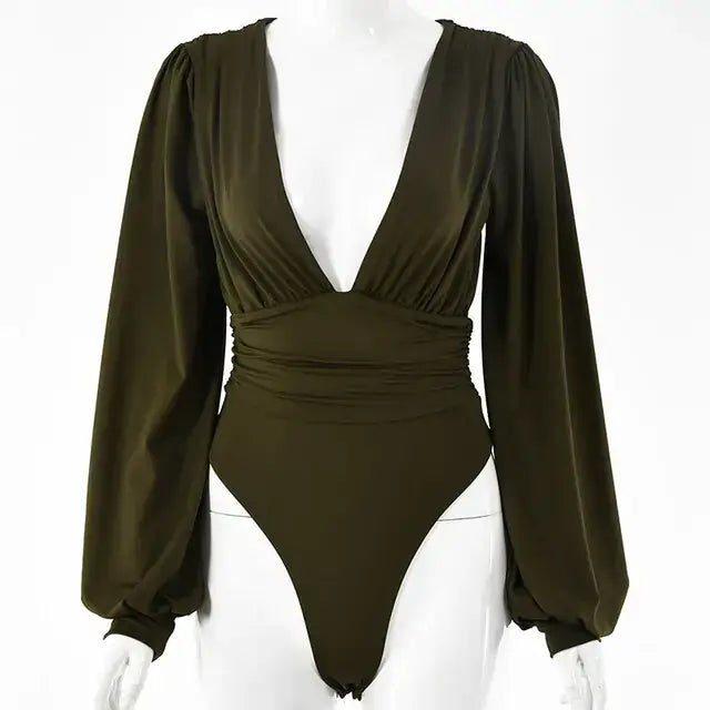 Women's sexy fashion bodysuit, sleek design, flattering fit, versatile for day or night, accentuates curves with comfort and sophistication.