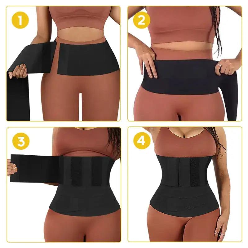 Waist Trainer with magic strips for customized fit and consistent support during any activity.