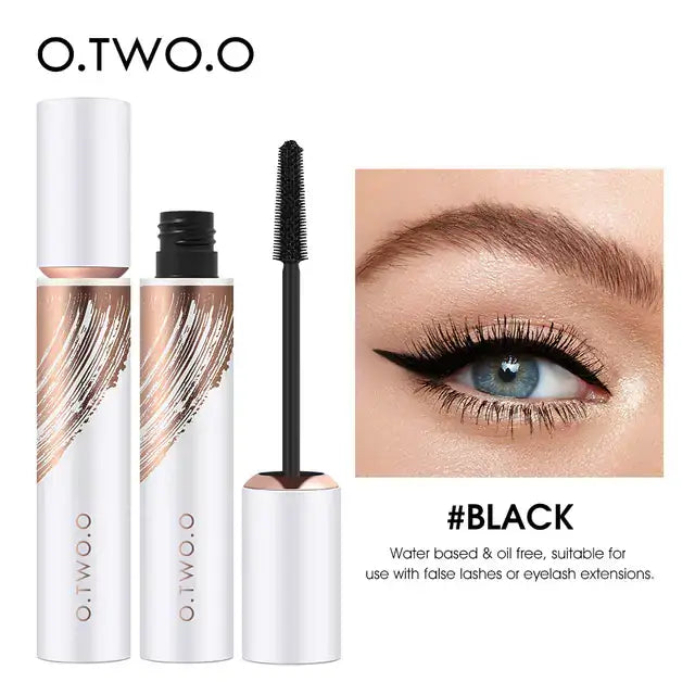 Waterproof black mascara for bold, smudge-free lashes with intense color, long-lasting wear, and gentle formula for sensitive eyes.