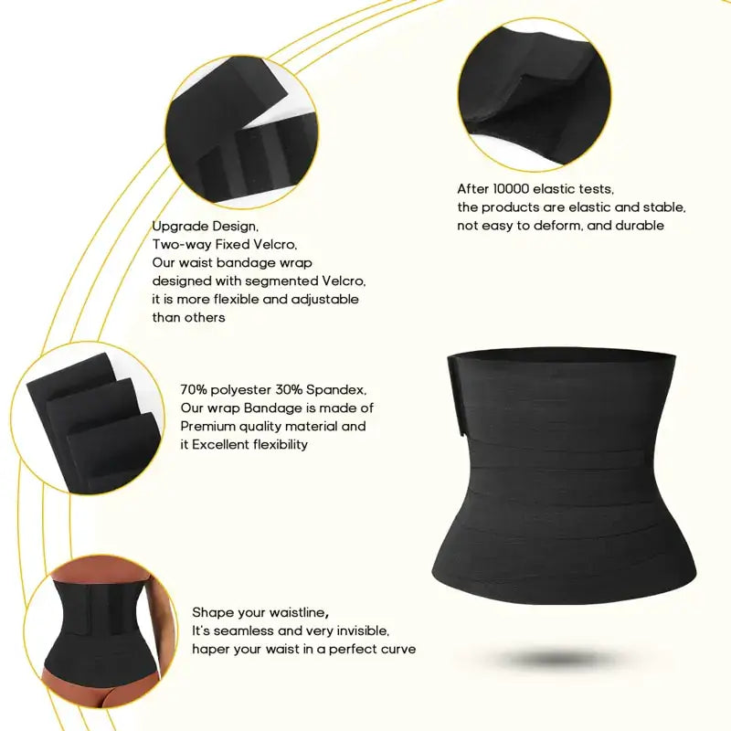 Waist Trainer with magic strips for customized fit and consistent support during any activity.