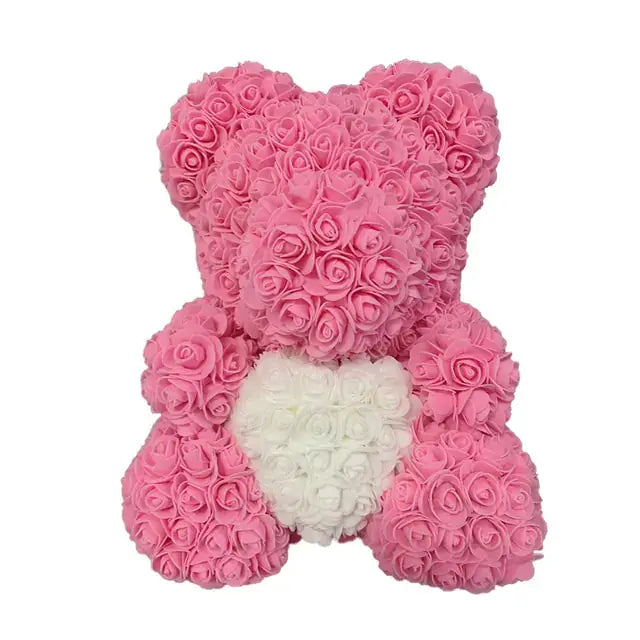 Elegant Rose Bear Heart, romantic artificial flowers, subtle fragrance, perfect for Valentine’s Day, Christmas, or appreciation.