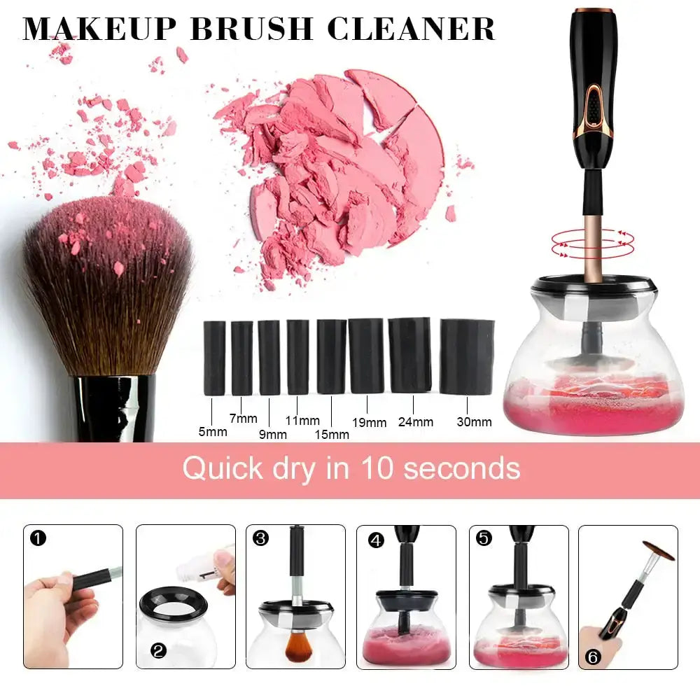 Automatic makeup brush cleaner & dryer for hygienic, professional-level cleaning. Simplifies beauty routine & extends brush lifespan.