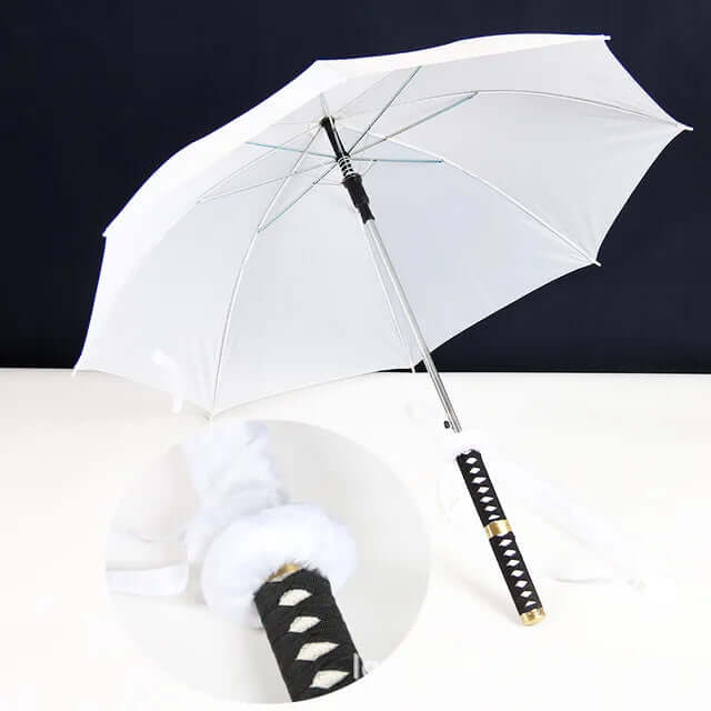 Samurai Sword Umbrella with windproof canopy and Katana-inspired handle for stylish, superior rain protection.