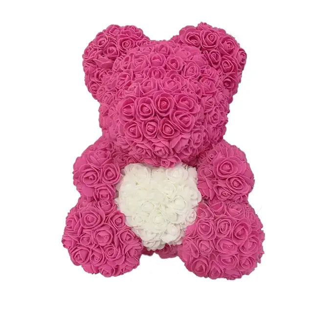 Elegant Rose Bear Heart, romantic artificial flowers, subtle fragrance, perfect for Valentine’s Day, Christmas, or appreciation.