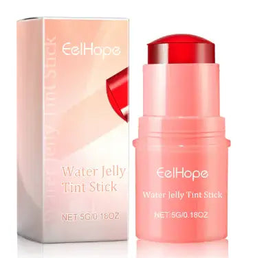 Water Jelly Tint Stick, multi-use for lips, cheeks, and eyes, moisturizing formula, long-lasting color, and skin-friendly.