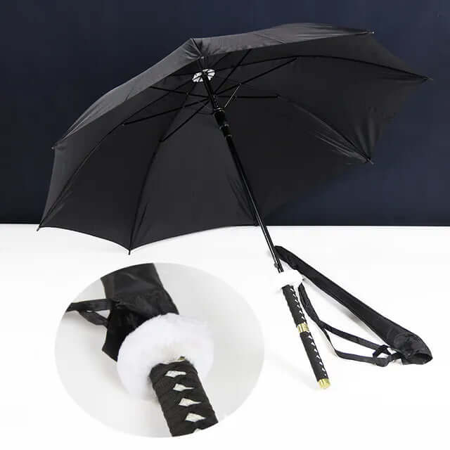 Samurai Sword Umbrella with windproof canopy and Katana-inspired handle for stylish, superior rain protection.