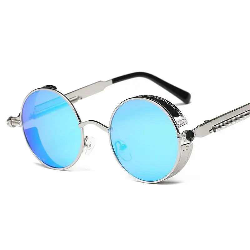 Vintage-inspired Metal Round Steampunk Sunglasses with UV400 protection and intricate metal detailing for a bold, stylish look.