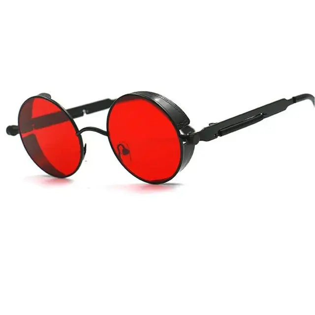 Vintage-inspired Metal Round Steampunk Sunglasses with UV400 protection and intricate metal detailing for a bold, stylish look.